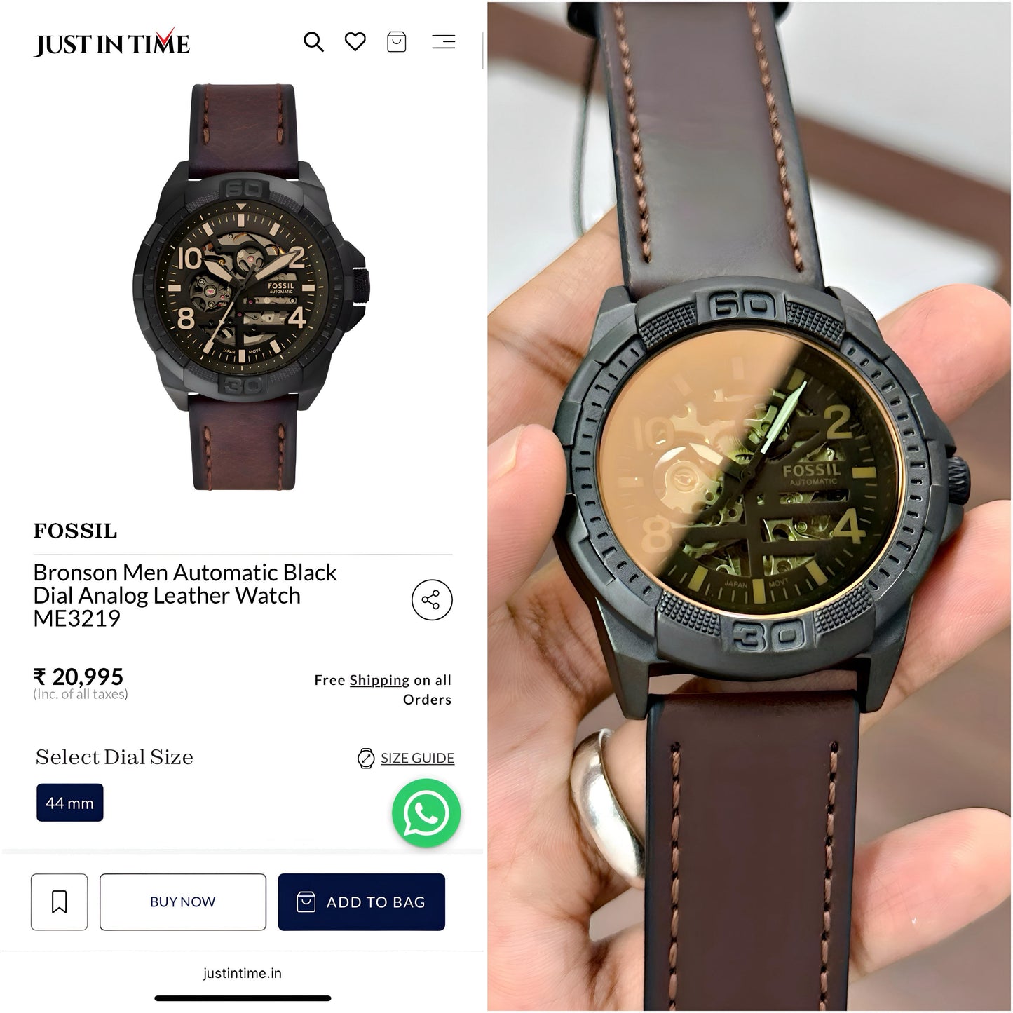 Fossil Bronson Men Automatic Watch ME3219