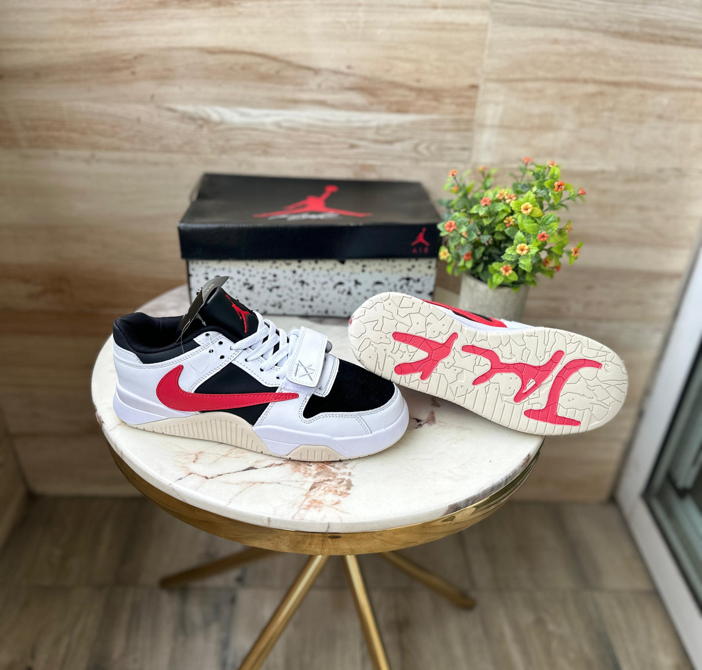 AIR JORDANS RETRO TRAVIS SCOTT CUT THE CHECK UNIVERSITY RED