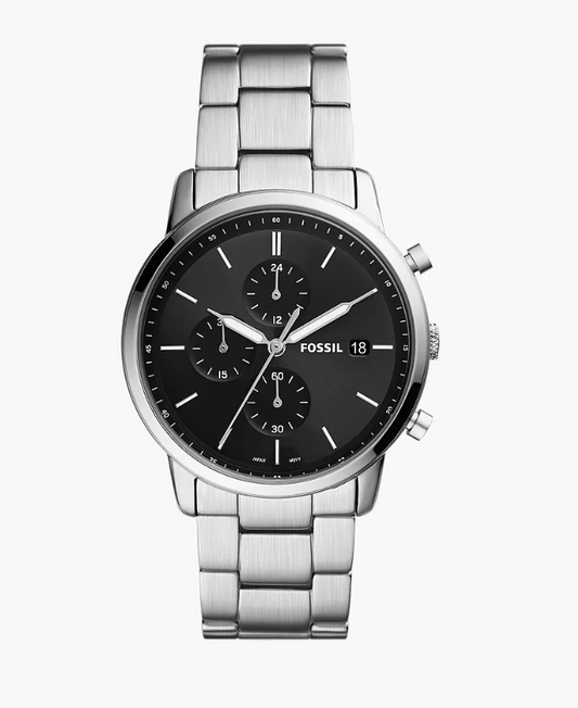 Minimalist Chronograph Stainless Steel Watch