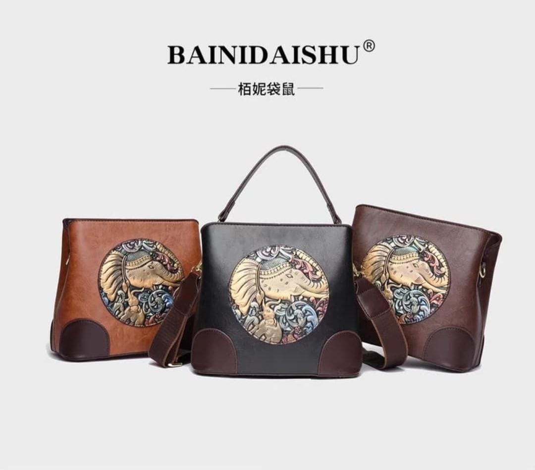 BAINIDAISHU® Classy Elephant Art Sling Bag