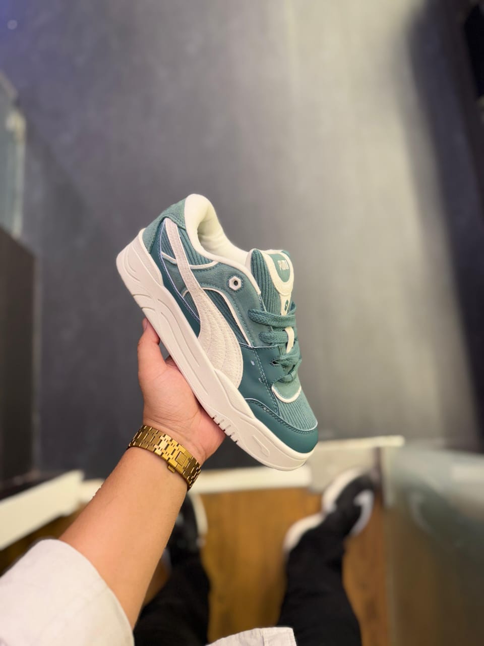 PUMAA SUEDE 180  GREY GREEN