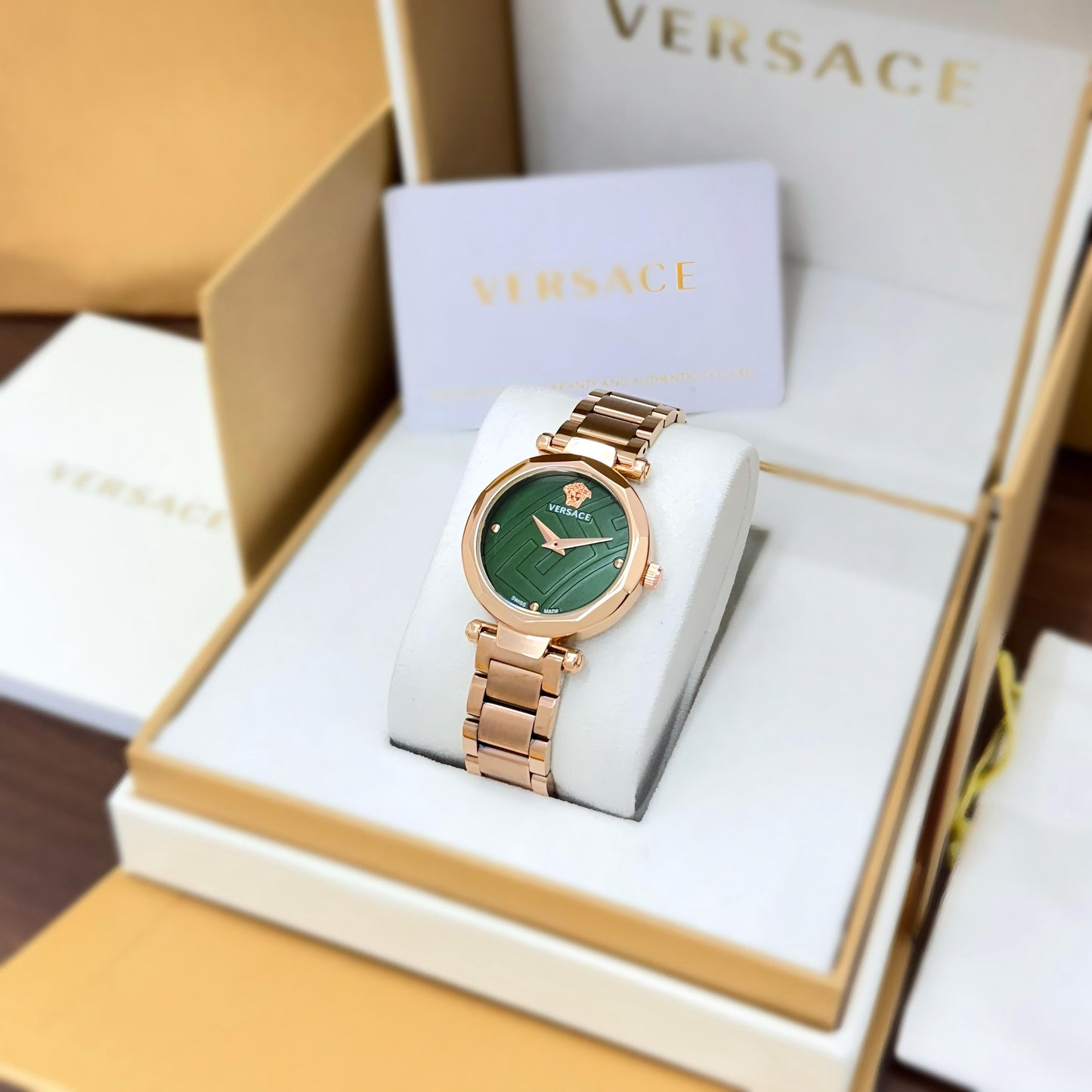 Versace Rose Gold Patent Dial