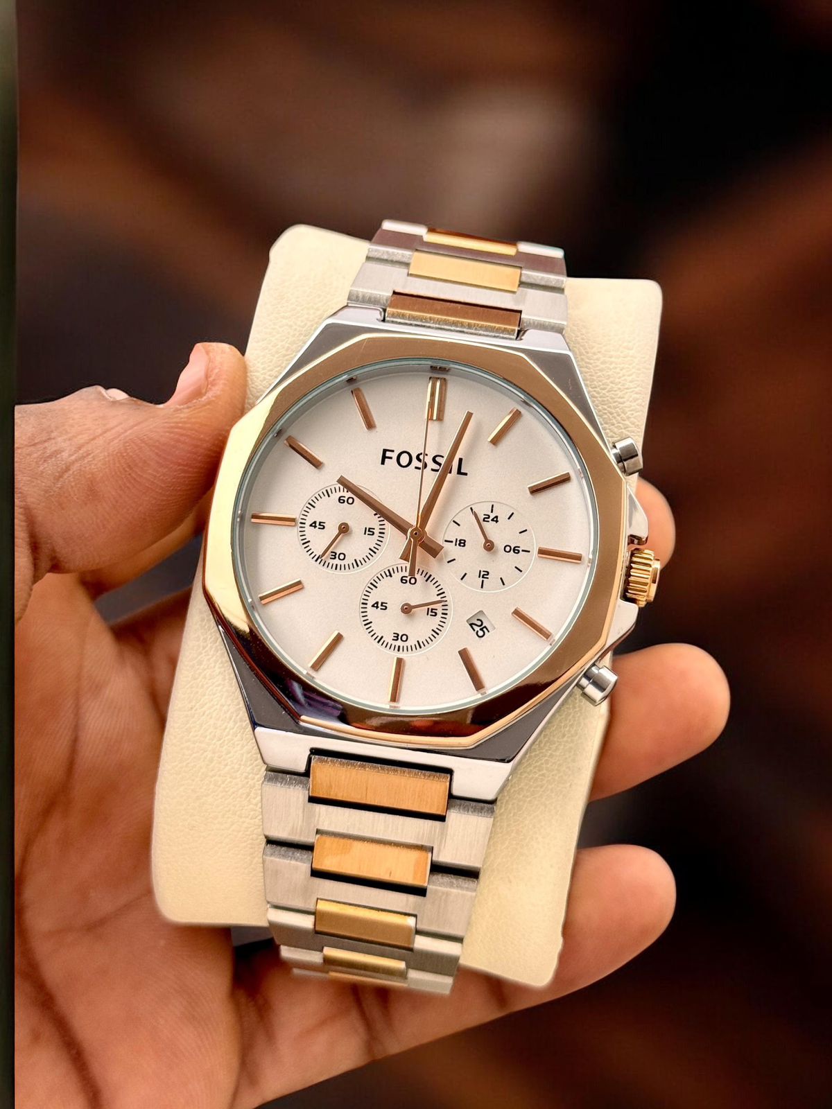 Fossil Two-Tone Chronograph Stainless Steel Watch
