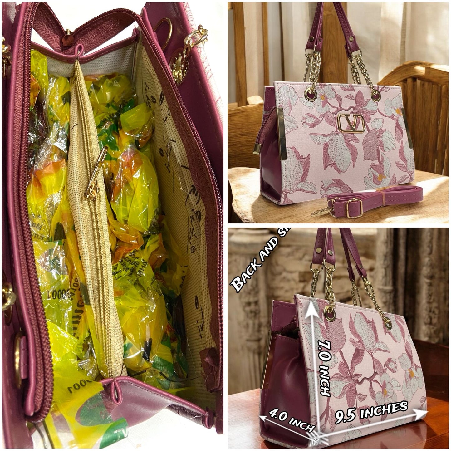 Valentino Blush Bloom Chain Tote