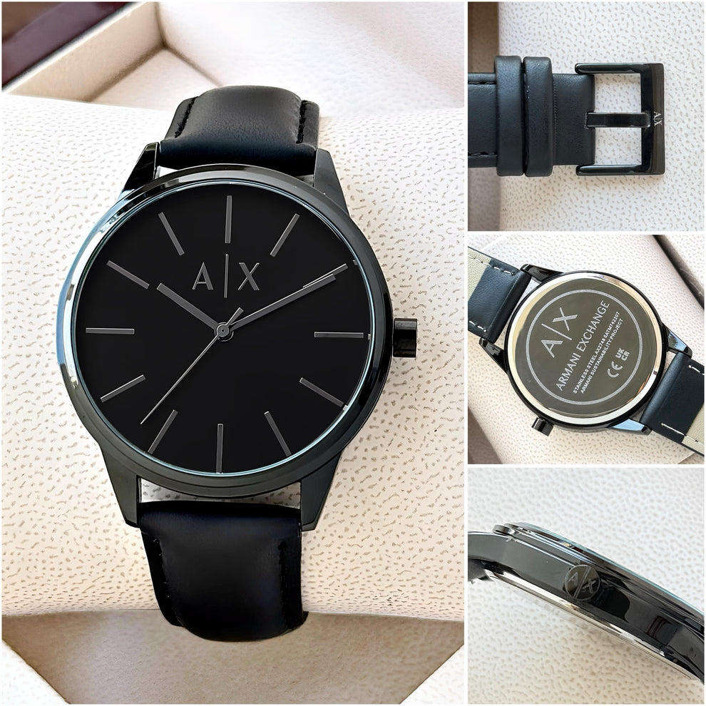 Armani Exchange Black Leather
