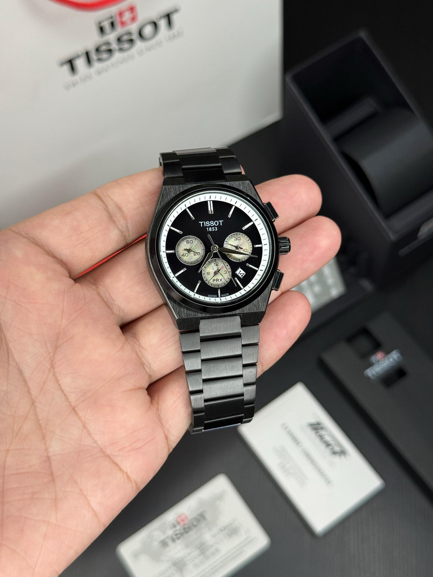 Tissot PRX Chronograph Black Watch.