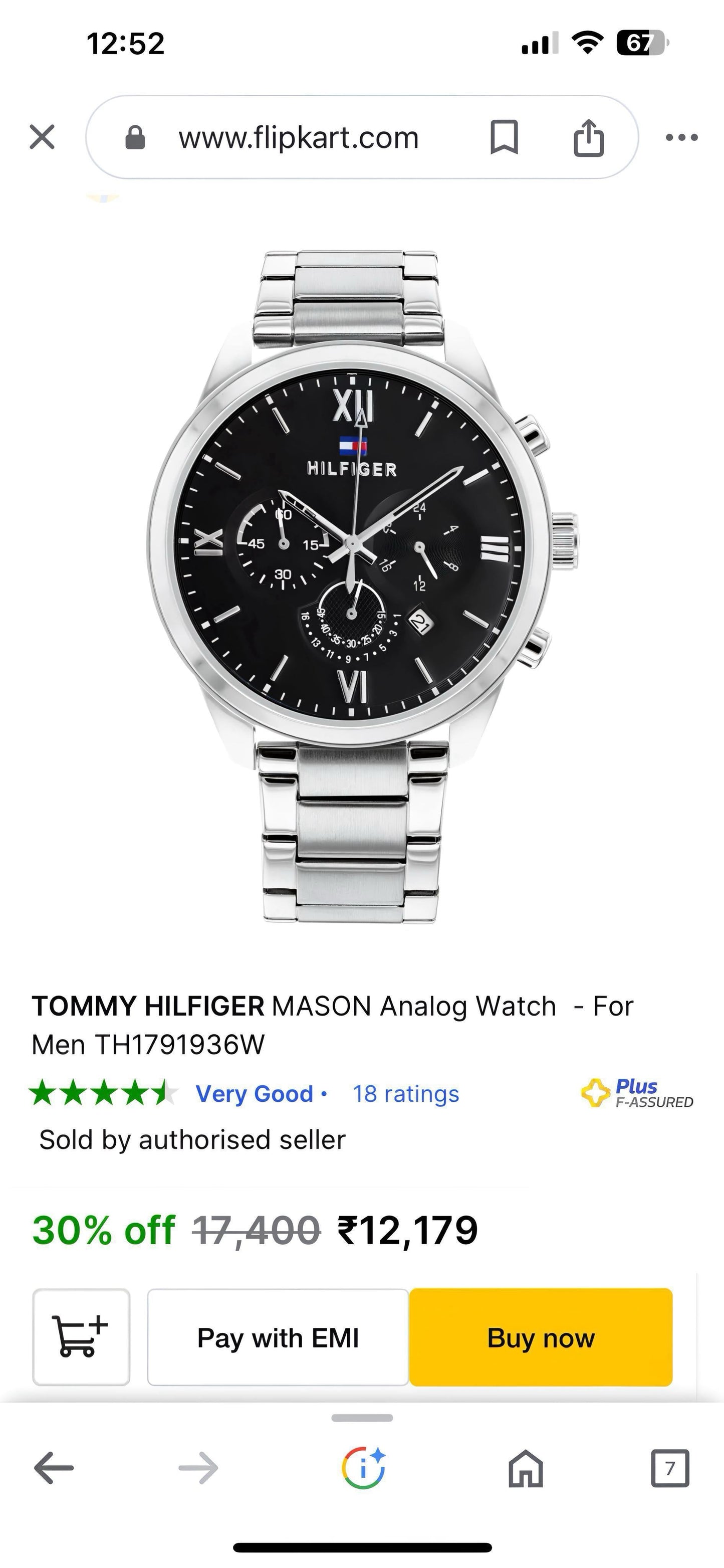 Tommy Hilfiger Mason Analog Watch - TH1791936W