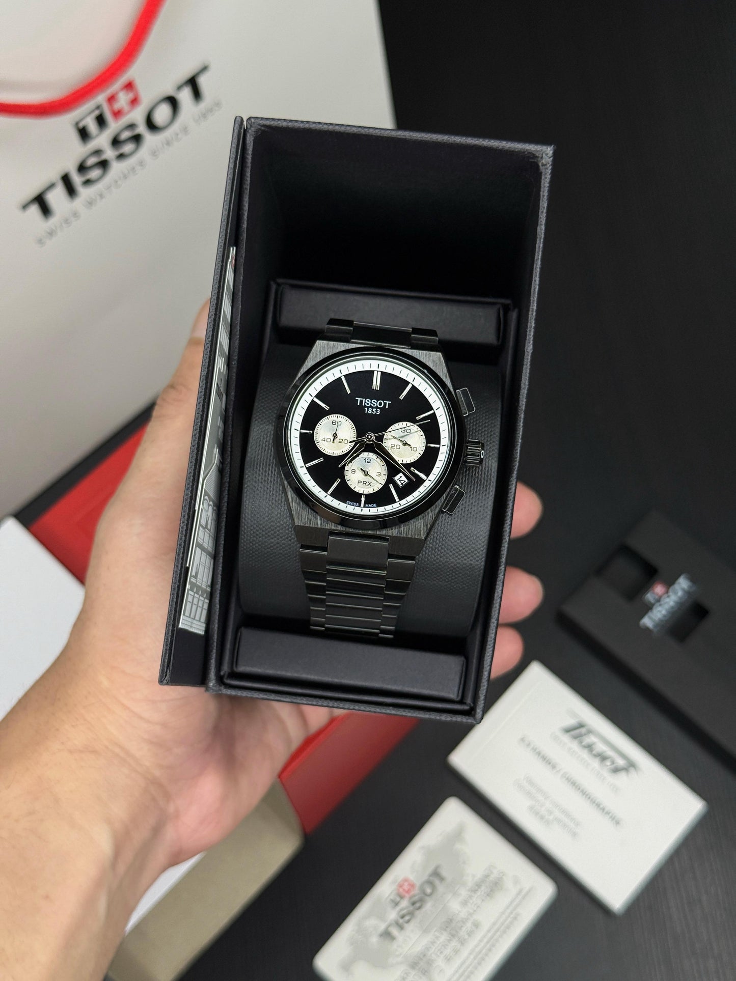 Tissot PRX Chronograph Black Watch.