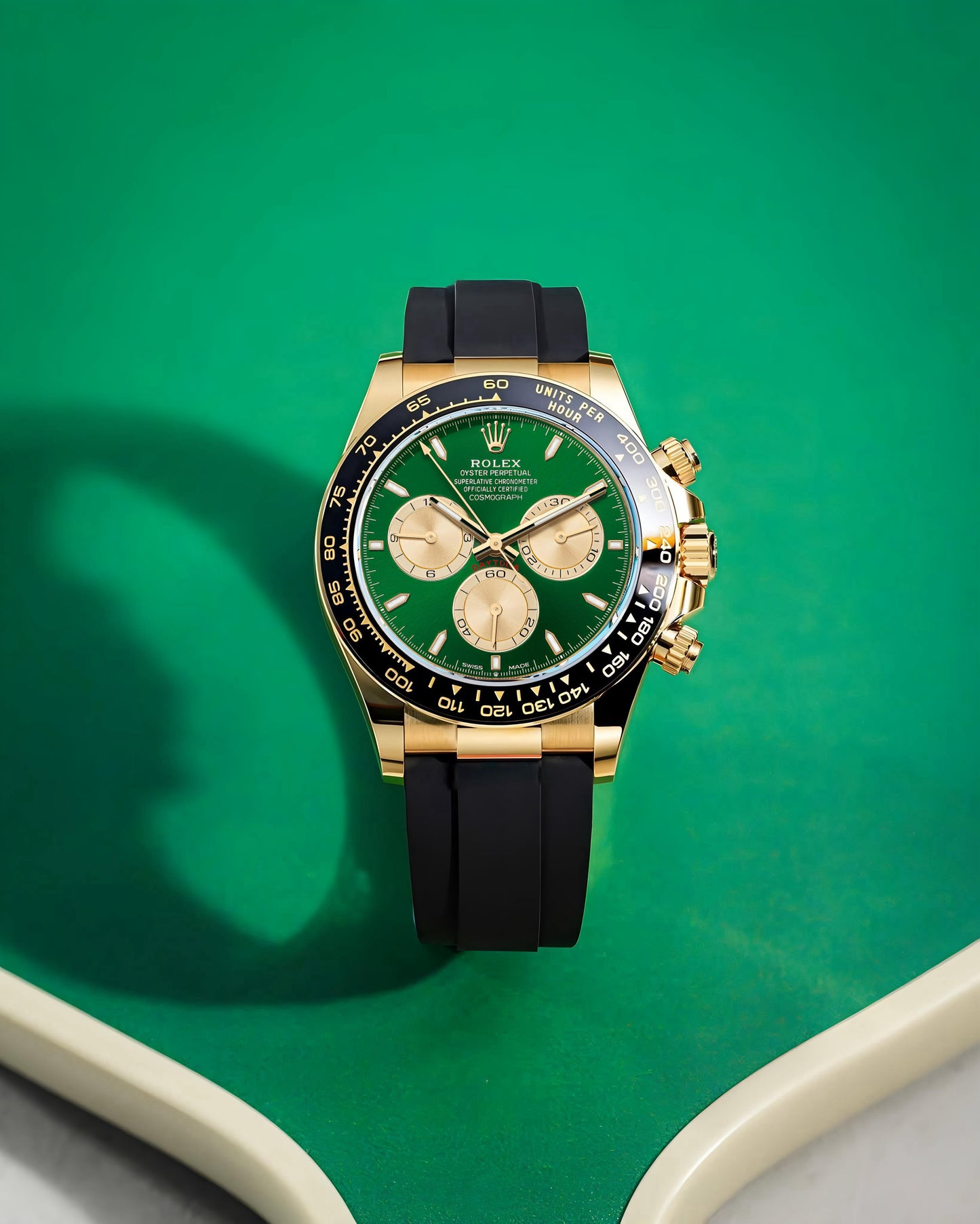 Rolx Cosmograph Daytona – Yellow Gold with Green Dial