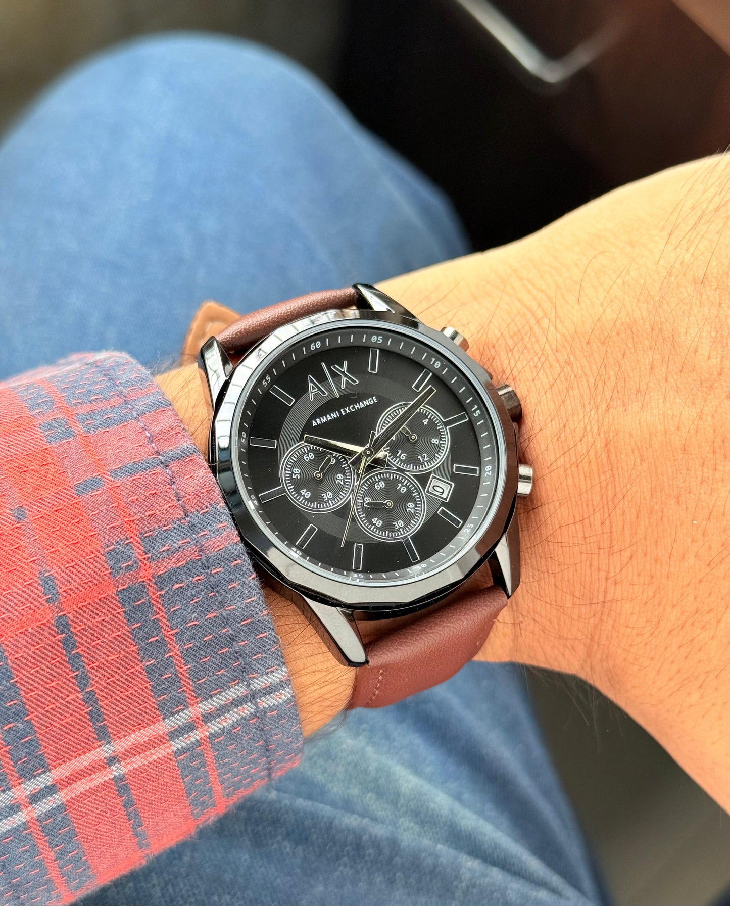 Armani Exchange Chronograph Black Dial Watch