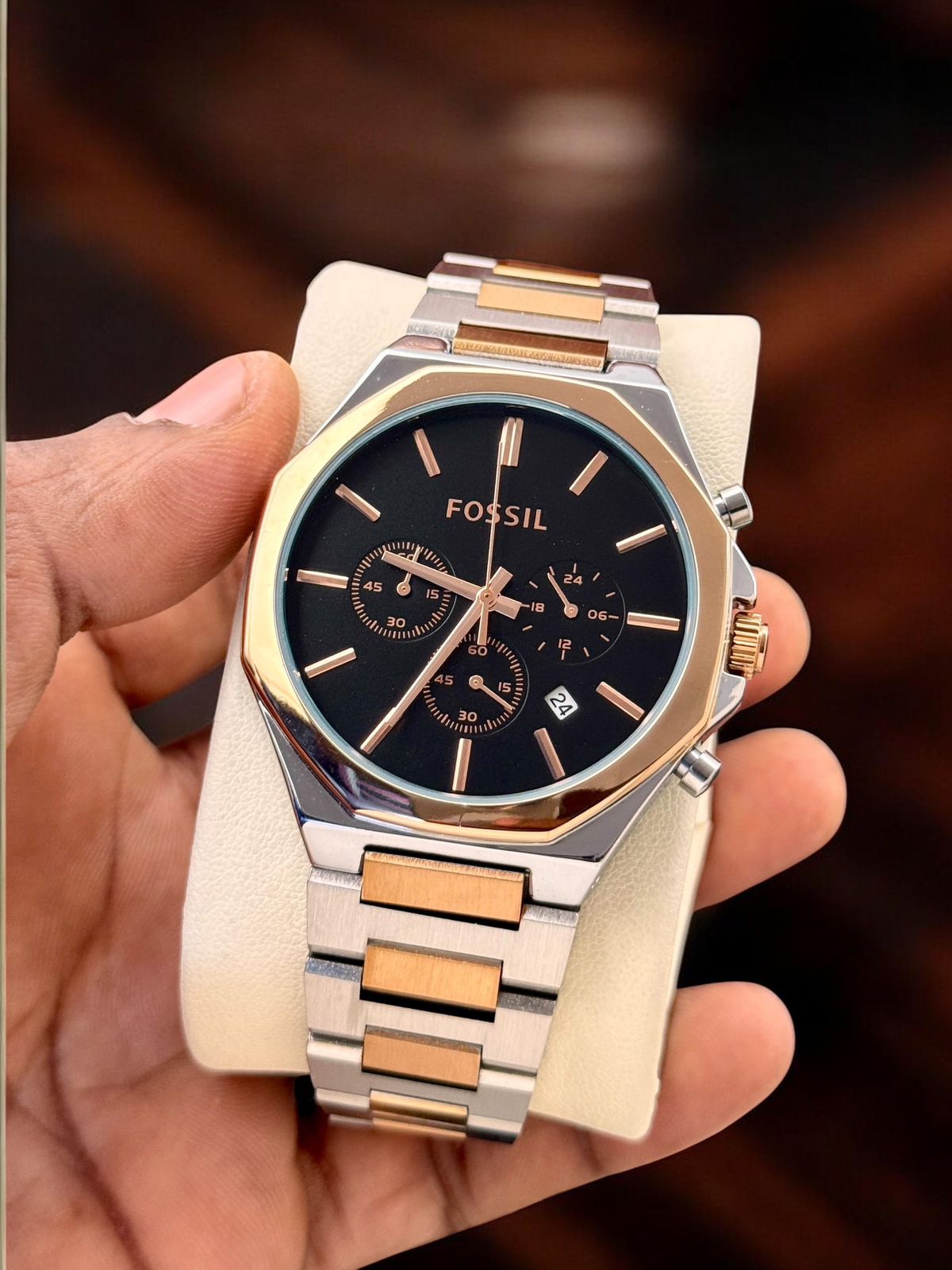 Fossil Two-Tone Chronograph Stainless Steel Watch