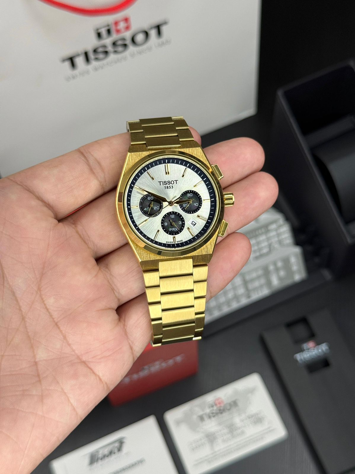 Tissot PRX Golden Chronograph Watch
